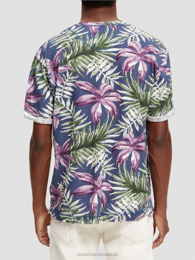 Scotch & Soda Men Relaxed Fit Printed T-Shirt LP48HB374 Clothing Combo A