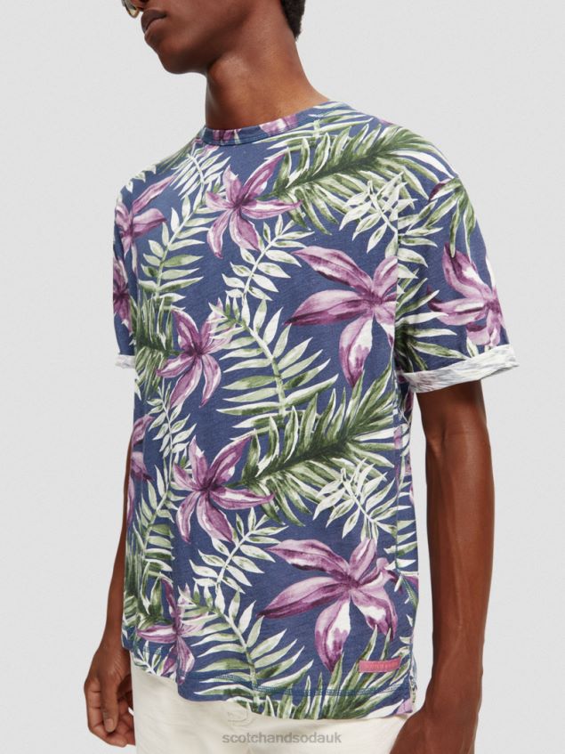 Scotch & Soda Men Relaxed Fit Printed T-Shirt LP48HB374 Clothing Combo A