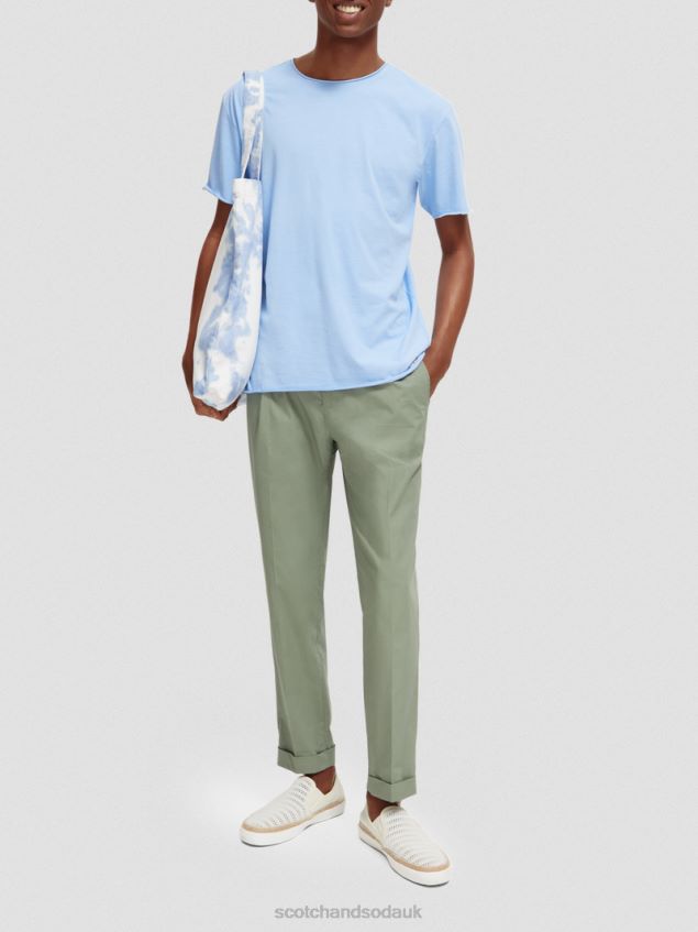 Scotch & Soda Men Relaxed Fit Raw Edge T-Shirt LP48HB383 Clothing Sea Blue