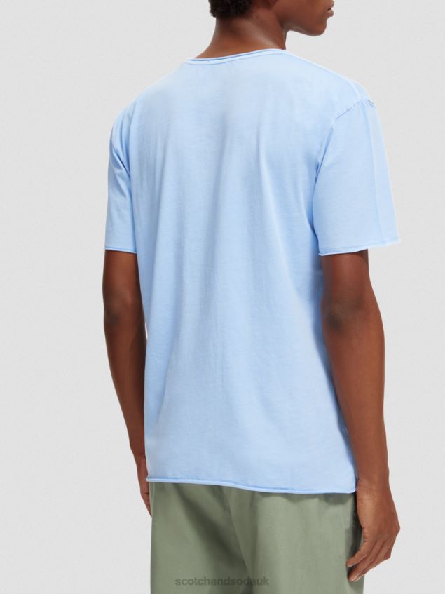 Scotch & Soda Men Relaxed Fit Raw Edge T-Shirt LP48HB383 Clothing Sea Blue