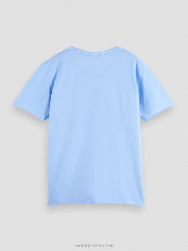 Scotch & Soda Men Relaxed Fit Raw Edge T-Shirt LP48HB383 Clothing Sea Blue