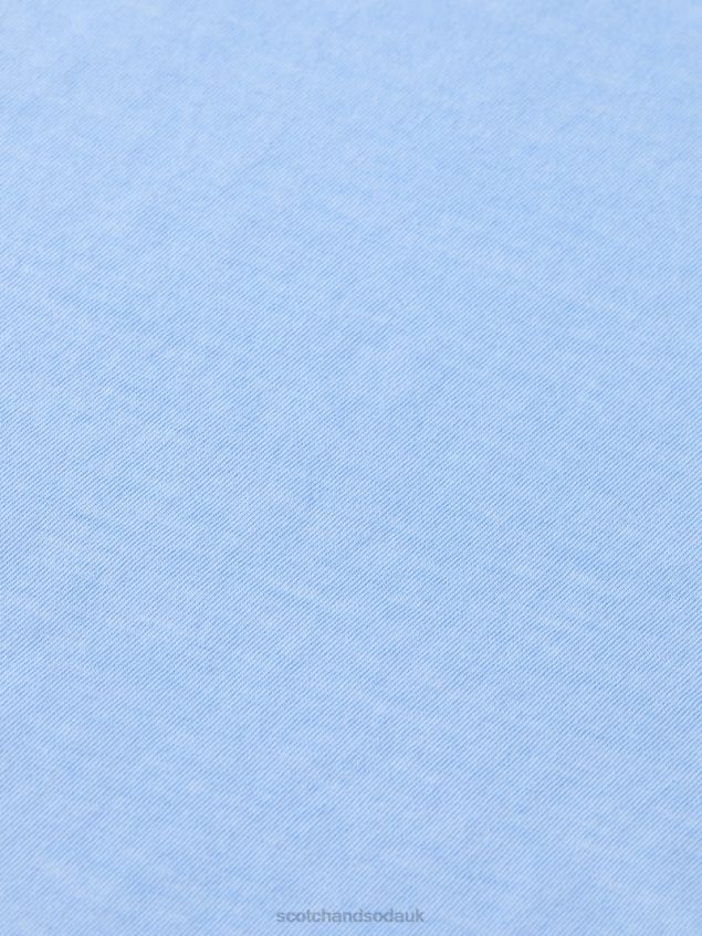 Scotch & Soda Men Relaxed Fit Raw Edge T-Shirt LP48HB383 Clothing Sea Blue