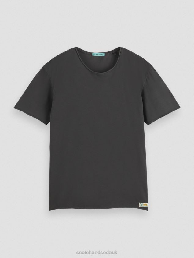 Scotch & Soda Men Relaxed Fit Raw Edge T-Shirt LP48HB384 Clothing Black