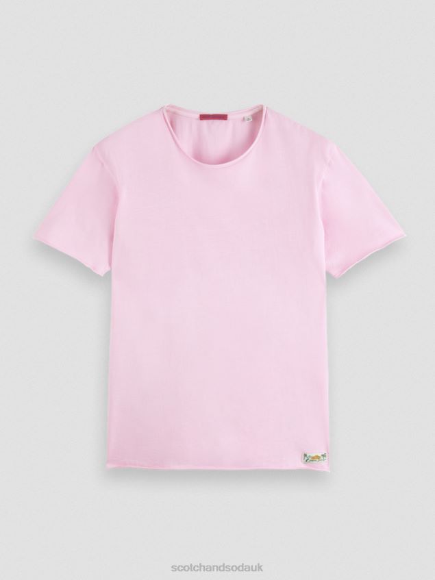 Scotch & Soda Men Relaxed Fit Raw Edge T-Shirt LP48HB387 Clothing Stone Pink