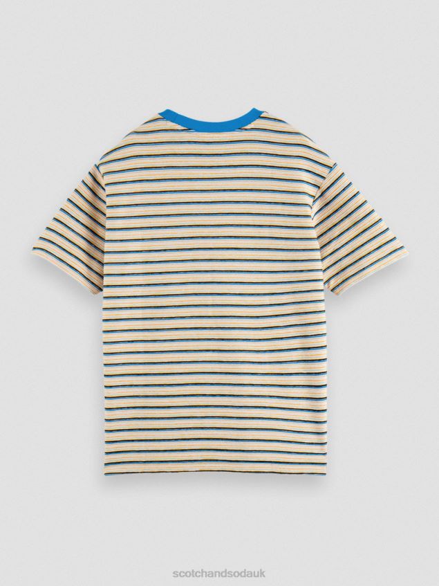 Scotch & Soda Men Striped Organic Cotton Pocketed T-Shirt LP48HB395 Clothing Combo B
