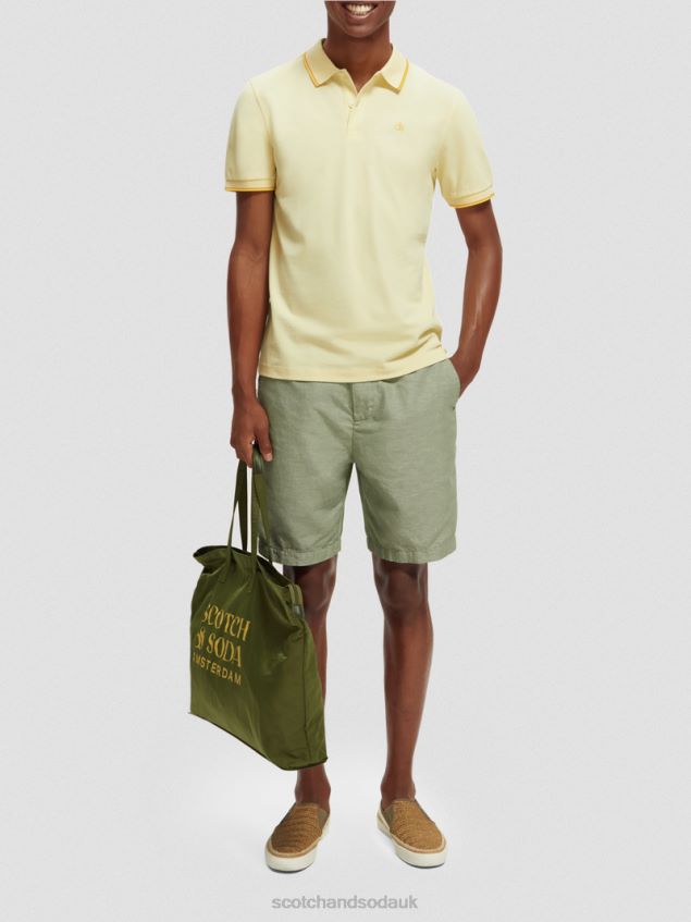 Scotch & Soda Men Tipped Organic Cotton Polo LP48HB449 Clothing Banana