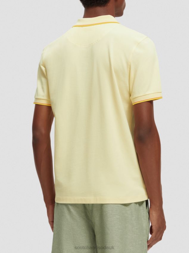 Scotch & Soda Men Tipped Organic Cotton Polo LP48HB449 Clothing Banana