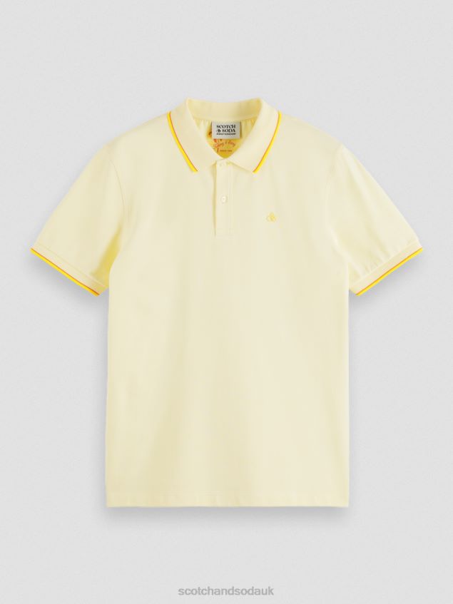 Scotch & Soda Men Tipped Organic Cotton Polo LP48HB449 Clothing Banana