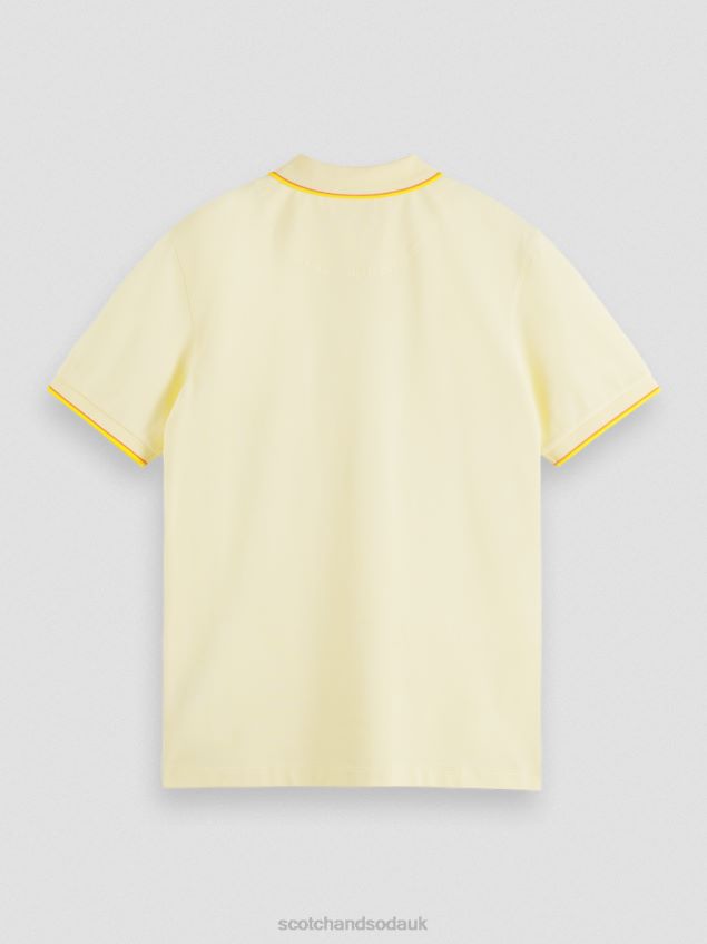 Scotch & Soda Men Tipped Organic Cotton Polo LP48HB449 Clothing Banana