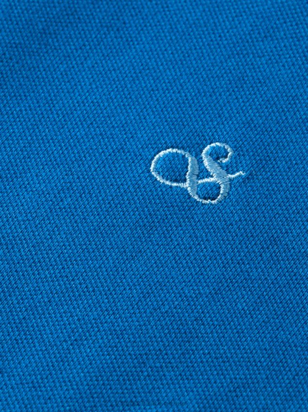 Scotch & Soda Men Tipped Organic Cotton Polo LP48HB451 Clothing Riviera Blue