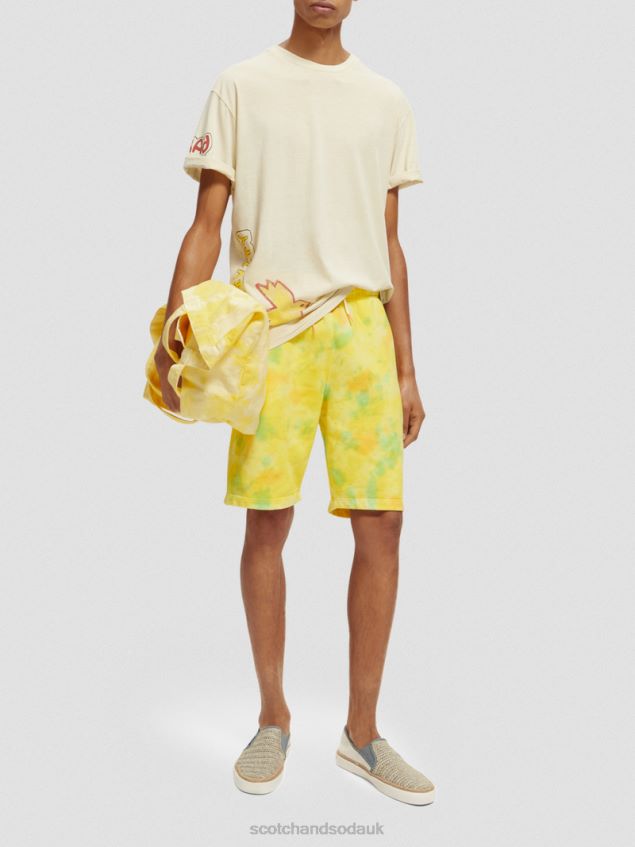 Scotch & Soda Men Washed Artwork T-Shirt LP48HB446 Clothing Off White