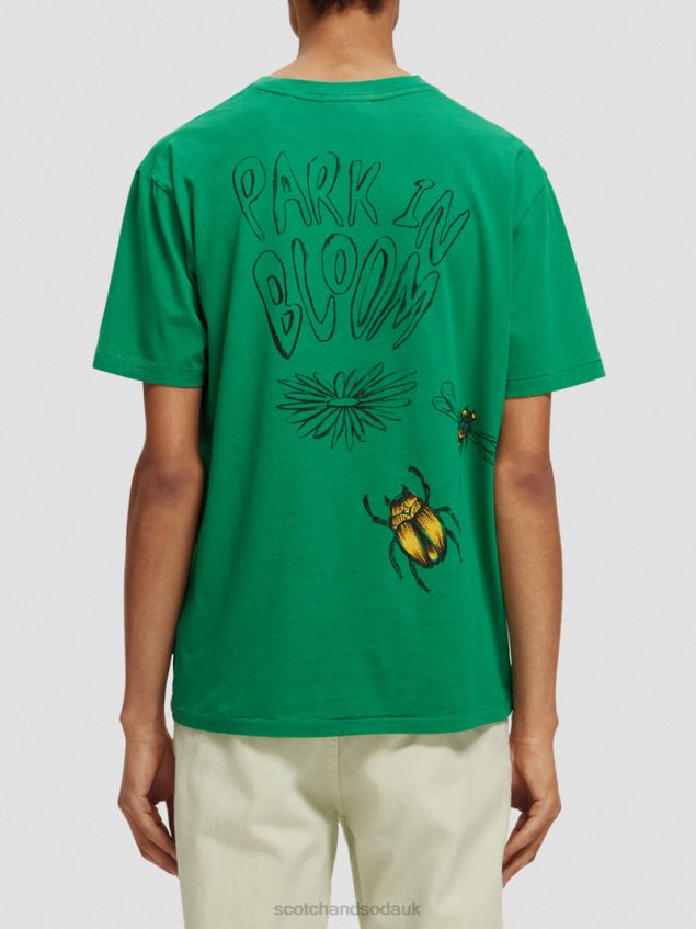 Scotch & Soda Men Washed Artwork T-Shirt LP48HB447 Clothing Amazon