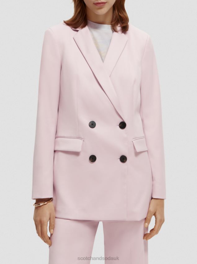 Scotch & Soda Women Double-Breasted Tailored Blazer LP48HB175 Clothing Lavender