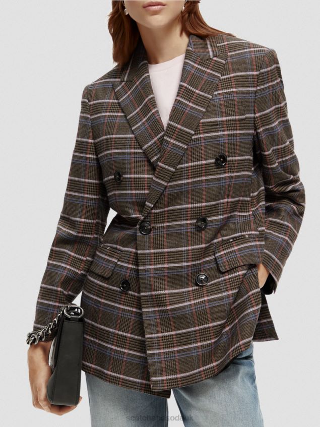 Scotch & Soda Women Heritage Double-Breasted Checked Blazer LP48HB180 Clothing Heritage Pop