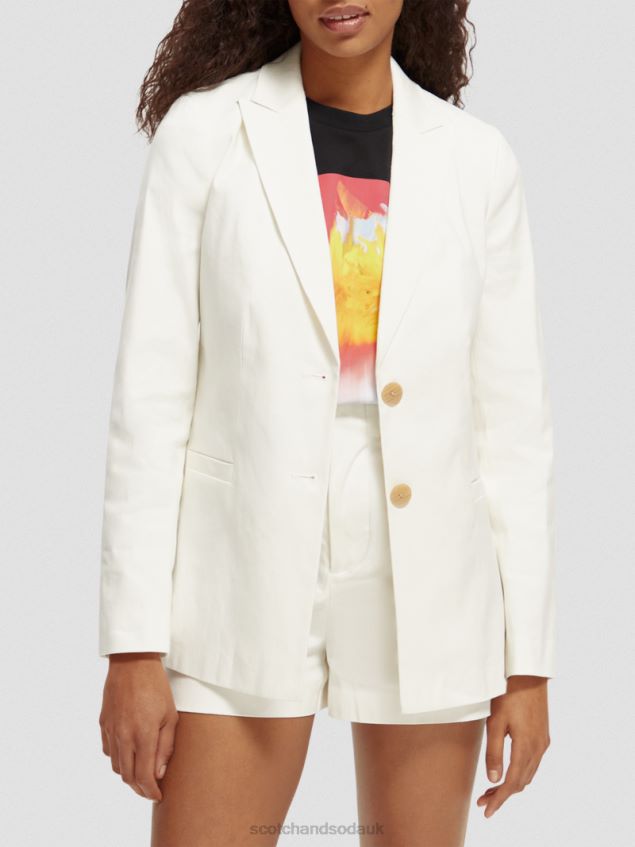 Scotch & Soda Women Single-Breasted Blazer LP48HB181 Clothing Off White