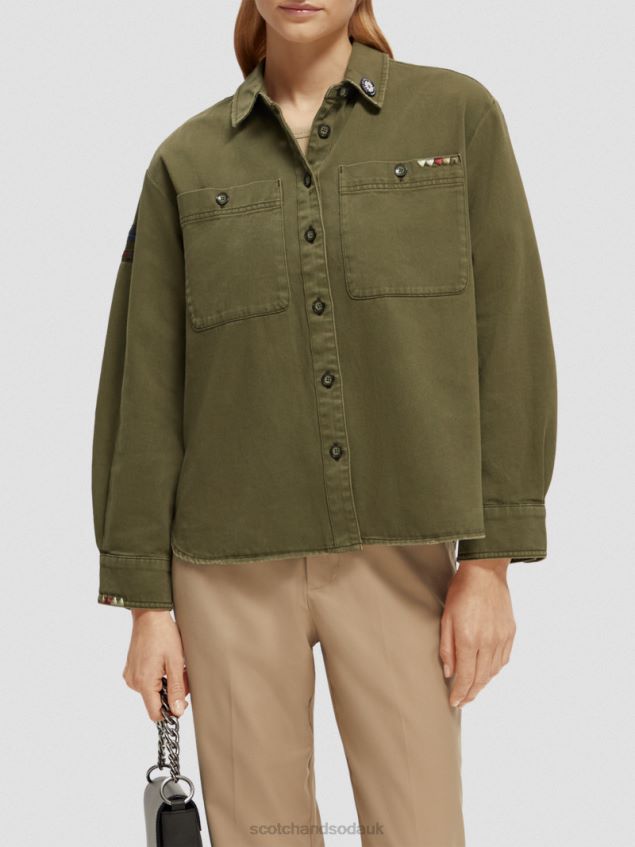 Scotch & Soda Women Military Shirt LP48HB48 Clothing Army Green