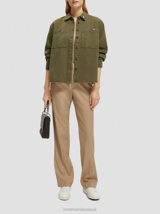 Scotch & Soda Women Military Shirt LP48HB48 Clothing Army Green
