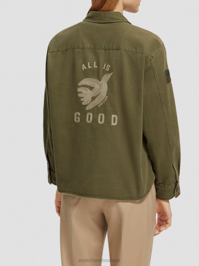Scotch & Soda Women Military Shirt LP48HB48 Clothing Army Green