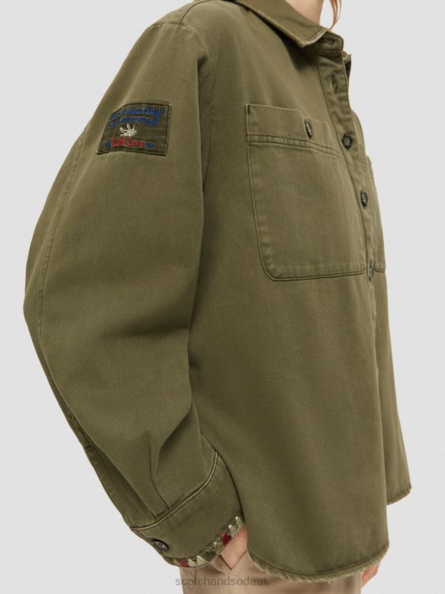 Scotch & Soda Women Military Shirt LP48HB48 Clothing Army Green