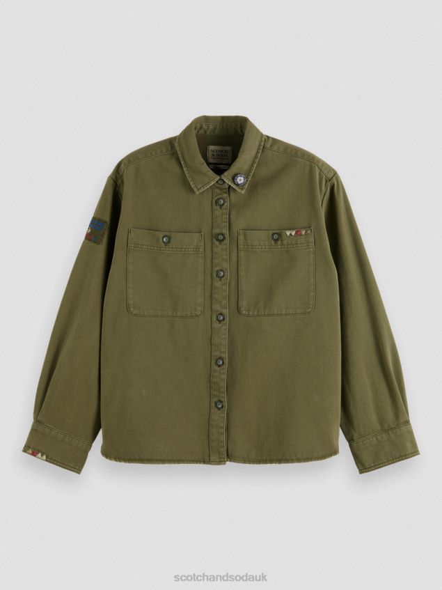 Scotch & Soda Women Military Shirt LP48HB48 Clothing Army Green