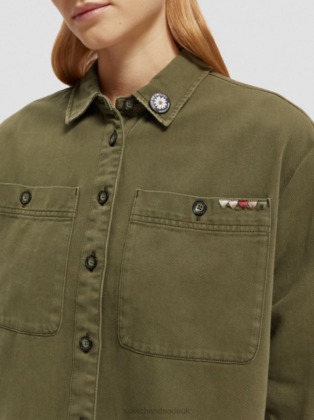 Scotch & Soda Women Military Shirt LP48HB48 Clothing Army Green