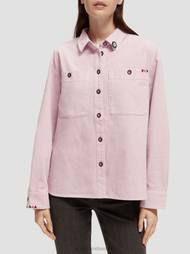 Scotch & Soda Women Military Shirt LP48HB49 Clothing Lavender
