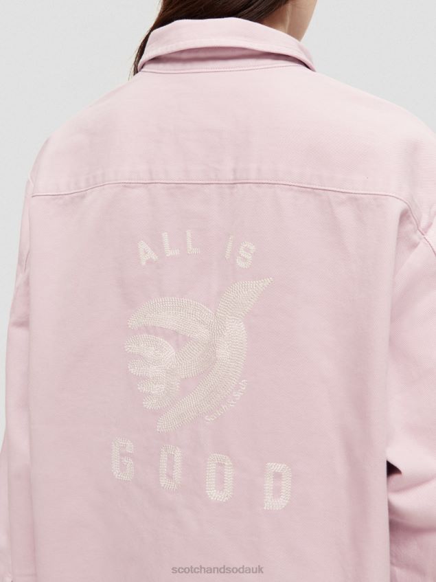 Scotch & Soda Women Military Shirt LP48HB49 Clothing Lavender