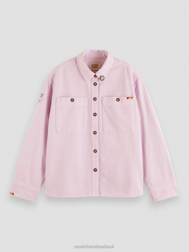 Scotch & Soda Women Military Shirt LP48HB49 Clothing Lavender