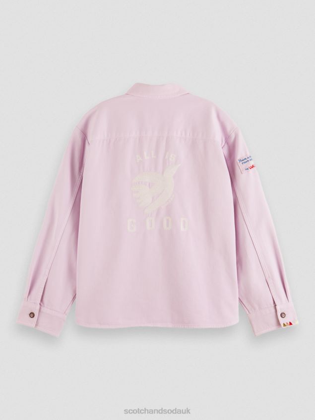 Scotch & Soda Women Military Shirt LP48HB49 Clothing Lavender