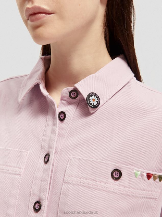 Scotch & Soda Women Military Shirt LP48HB49 Clothing Lavender