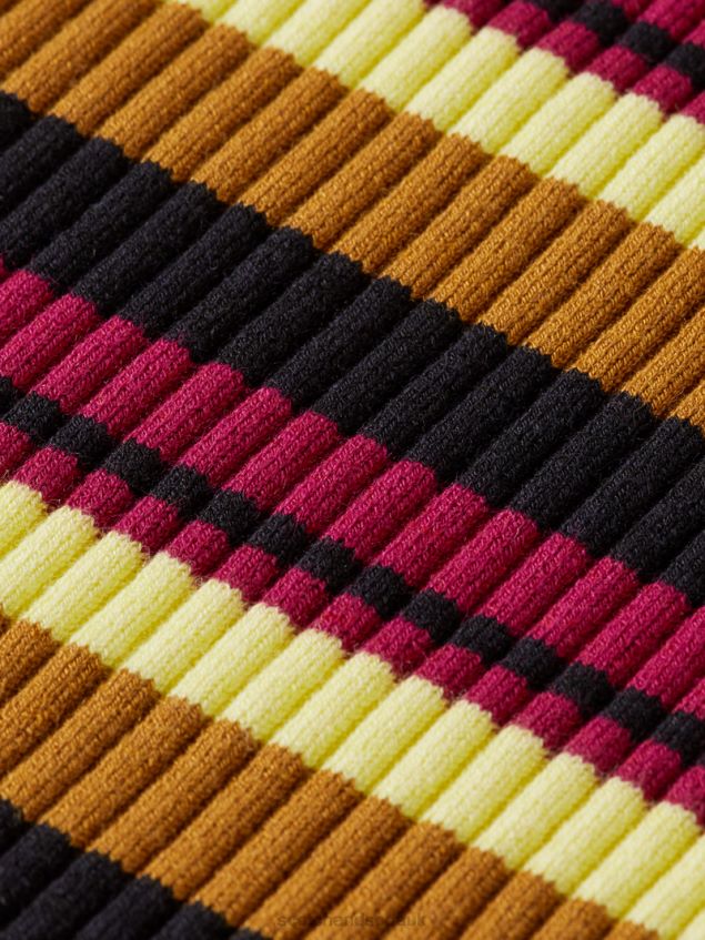 Scotch & Soda Women Long-Sleeved Rib Knitted Polo Midi Dress LP48HB13 Clothing Black