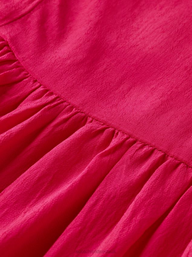 Scotch & Soda Women Ruffle-Sleeved Tiered Mini Dress LP48HB24 Clothing Cherry Pie