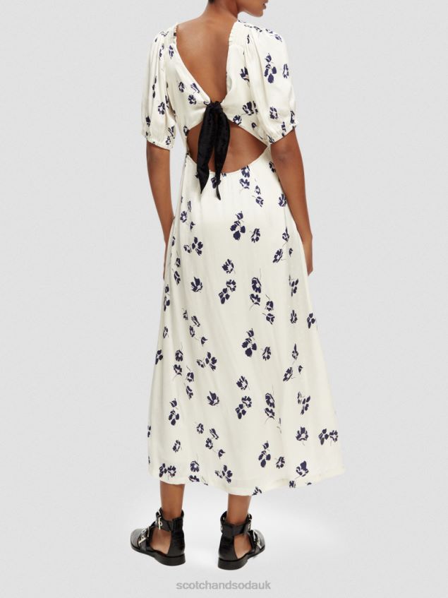 Scotch & Soda Women V-Neck Open Back Maxi Dress LP48HB2 Clothing Tulips