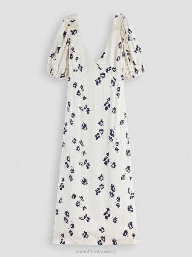 Scotch & Soda Women V-Neck Open Back Maxi Dress LP48HB2 Clothing Tulips