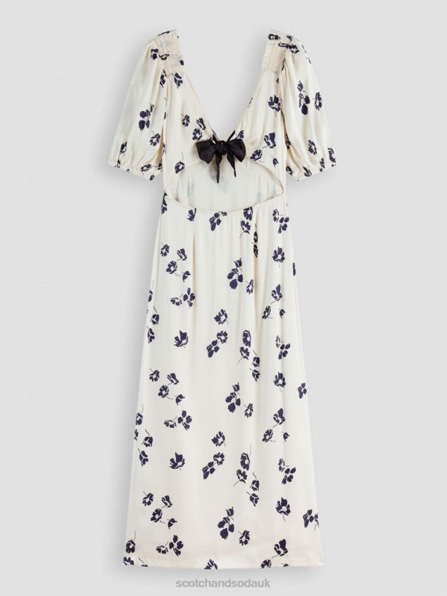 Scotch & Soda Women V-Neck Open Back Maxi Dress LP48HB2 Clothing Tulips