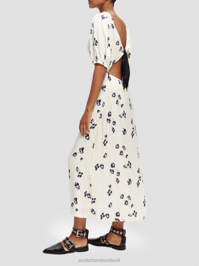 Scotch & Soda Women V-Neck Open Back Maxi Dress LP48HB2 Clothing Tulips
