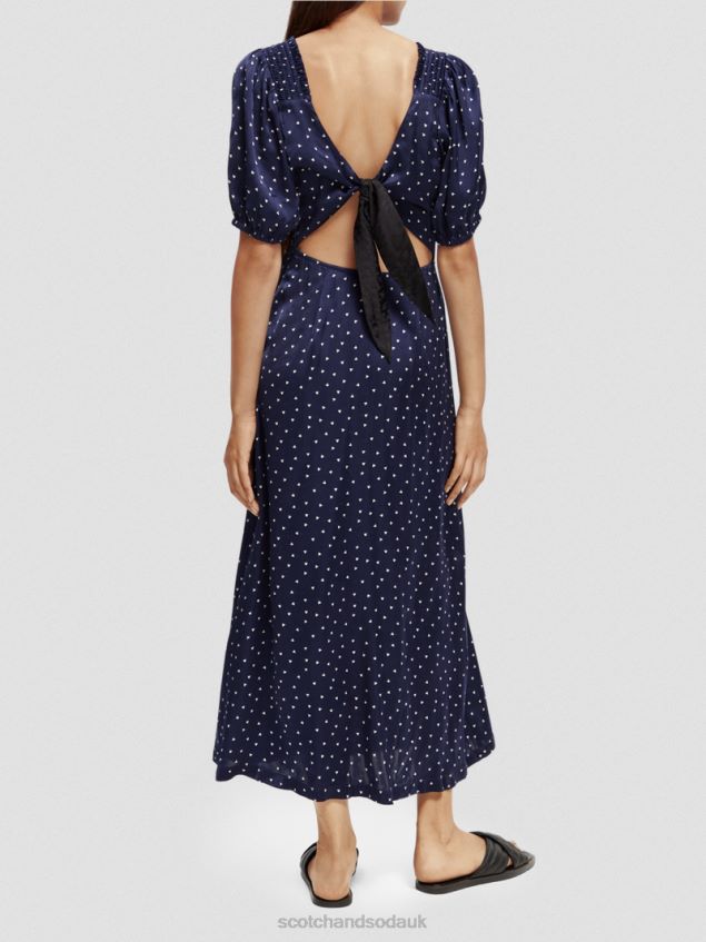 Scotch & Soda Women V-Neck Open Back Maxi Dress LP48HB3 Clothing Mini Tulip