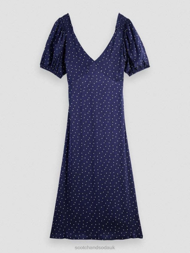 Scotch & Soda Women V-Neck Open Back Maxi Dress LP48HB3 Clothing Mini Tulip