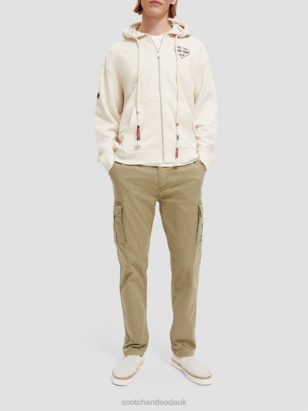 Scotch & Soda Women Born To Love Artwork Hoodie LP48HB221 Clothing Ecru