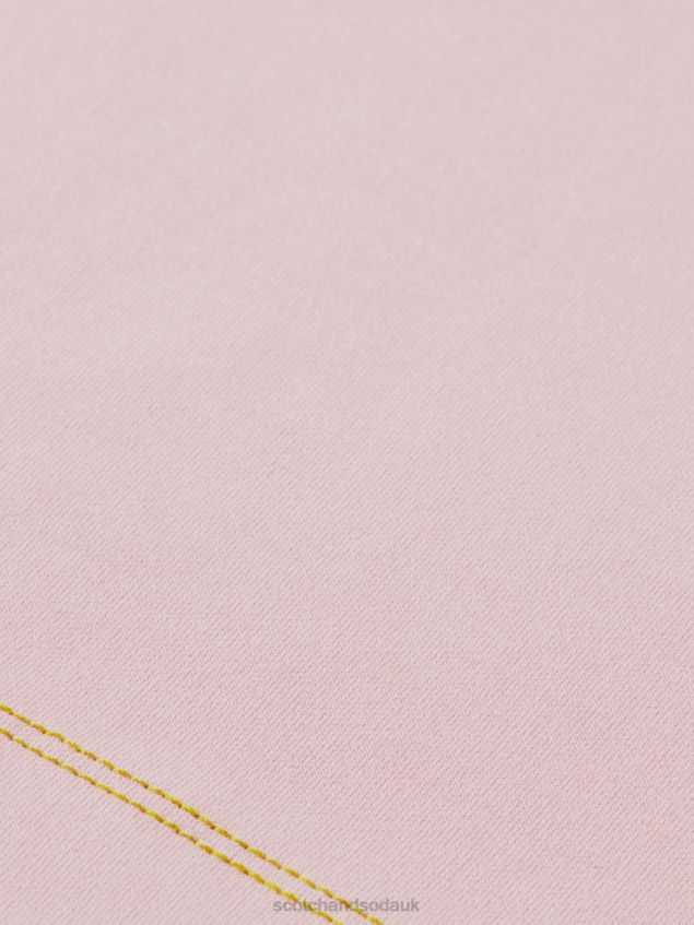 Scotch & Soda Women Half-Zip Trumpet-Sleeved Sweatshirt LP48HB191 Clothing Lavender