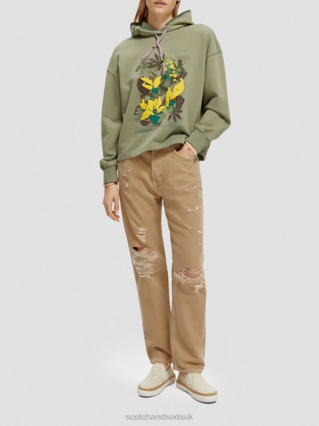 Scotch & Soda Women Loose Fit Artwork Hoodie LP48HB214 Clothing Army