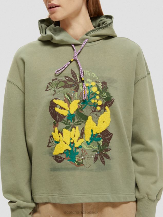 Scotch & Soda Women Loose Fit Artwork Hoodie LP48HB214 Clothing Army