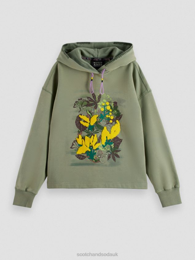 Scotch & Soda Women Loose Fit Artwork Hoodie LP48HB214 Clothing Army