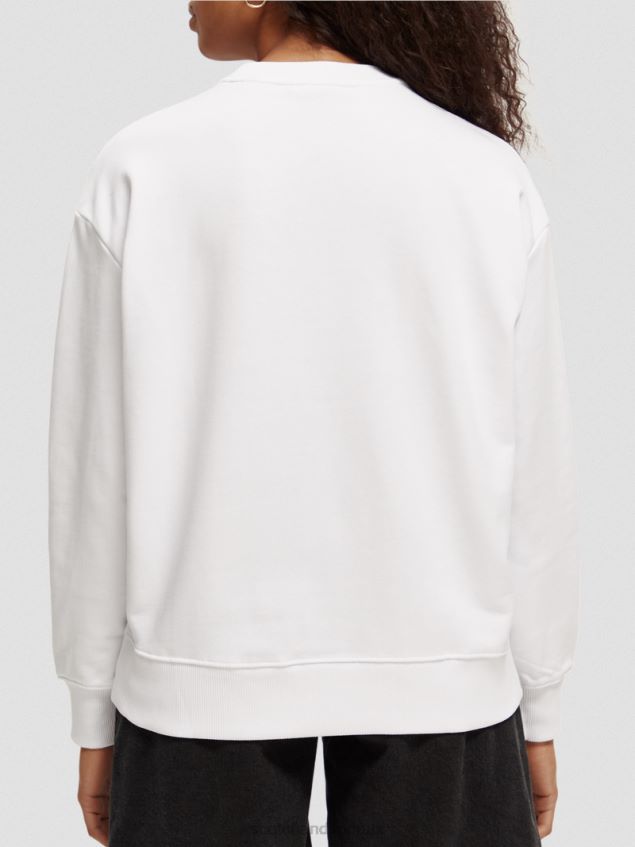 Scotch & Soda Women Loose Fit Organic Cotton Sweatshirt LP48HB186 Clothing White