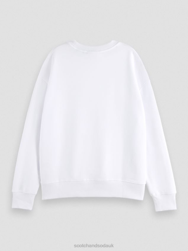Scotch & Soda Women Loose Fit Organic Cotton Sweatshirt LP48HB186 Clothing White