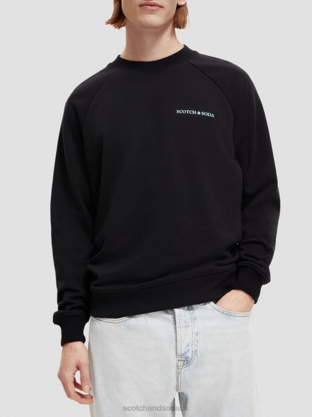 Scotch & Soda Women Organic Cotton Crewneck Sweatshirt LP48HB194 Clothing Black