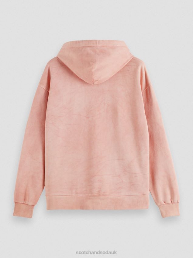 Scotch & Soda Women Plant-Dyed Hoodie LP48HB225 Clothing Flamingo
