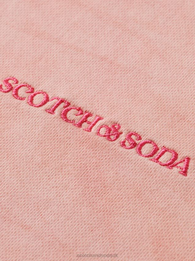 Scotch & Soda Women Plant-Dyed Hoodie LP48HB225 Clothing Flamingo