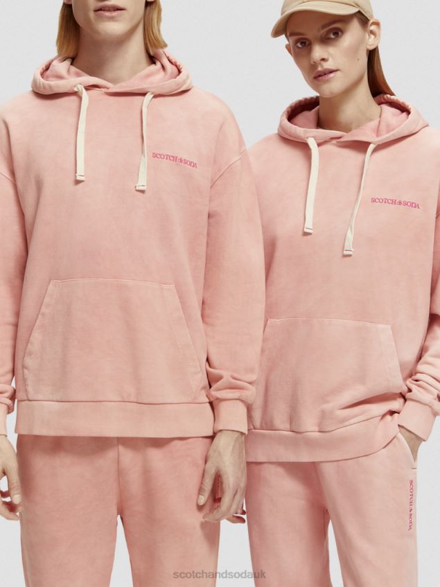 Scotch & Soda Women Plant-Dyed Hoodie LP48HB225 Clothing Flamingo