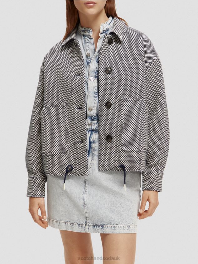 Scotch & Soda Women Boucle Woven Jacket LP48HB136 Clothing Navy